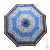 Doppler Dámský skladací deštník Mini Fiber 72646514 modro/hnědý s ornamenty