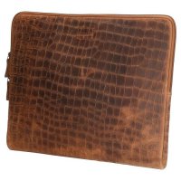 Old West Ko�en� pouzdro na notebook, jednoduch� spisovka 17373 hn�d� 15,6"