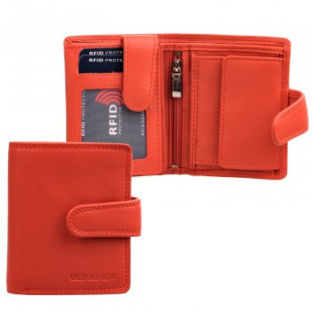 Old River Dámská malá kožená peněženka 3257 oranžová s RFID ochranou