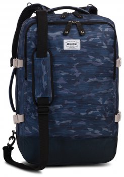 BestWay - Fabrizio Kabinové zavazadlo na záda a přes rameno cabin pro - prints modrý maskáč 40252-5300