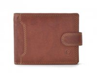 POYEM Pánská kožená peněženka 5209 ANDORA COGNAC zip na bankovky
