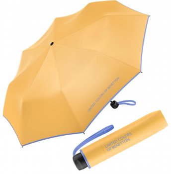 Benetton Dámský a dívčí skládací deštník Super Mini golden ceream 56261, žlutý