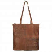 ENRICO BENETTI Propl�tan� ko�en� kabelka Enrico Benetti Sicily 89032-005 hn�d� cognac