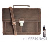Lagen P�nsk� ko�en� aktovka 1881/H hn�d� NEW + Collonil Carbon Pure
