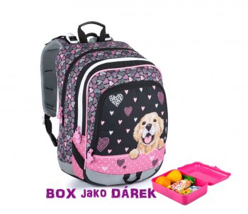 Bagmaster Lehk koln batoh s pejskem ALFA 21 A BLACK/PINK + box zdarma