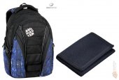 Bagmaster studentsk batoh BAG 7 G BLACK/BLUE/WHITE + textiln penenka Famito