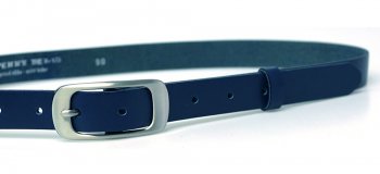 Penny Belts Dámská úzký kožený pásek 173-56 tmavě modrý