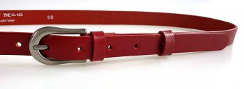 Penny Belts Dámský kožený úzký pásek na šaty  178-93 červený