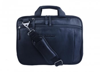 The British Brand Kožená taška na notebook 15,4"  LBB-125 černá