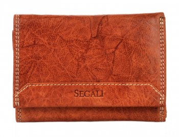 SEGALI Kožená peněženka SG-7023 cognac přírodní