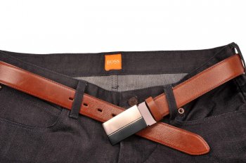 Penny Belts Pánský kožený společenský opasek s plnou sponou 35-020-1PS-48 NEW