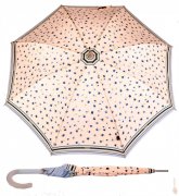 KNIRPS Holový vystřelovací deštník Long AC 79904602 - béžový modré kytky