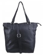 LederArt Velká kožená shopper kabelka LA-124 černá