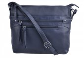 New Bags Dámská kožená kabelka LB-296 tmavě modrá
