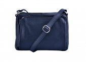 MAXFLY Kožená crossbody kabelka 5542 modrá