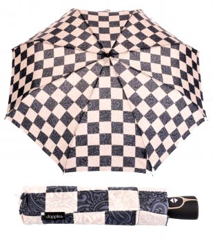 Doppler Dámský automatický deštník  Magic Fiber Chess Paisley 7441465CP  tm. modrý poslední kus