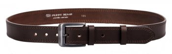 Penny Belts Kožený pánský prošívaný opasek 02-2-40 hnědý
