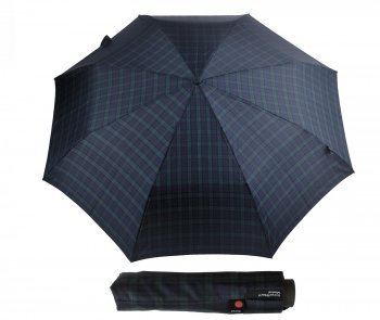 KNIRPS Kvalitní větru odolný deštník Fiber T1 check 89872520 zeleno/modrý