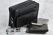 New bags leather Pánská kožená taštička na doklady 2501-HG černá