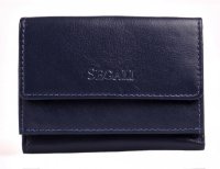 SEGALI Malá kožená peněženka SG-1756 tmavě modrá