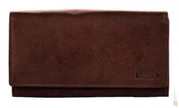 Lagen Dámská kožená peněženka V-62 tmavě hnědá