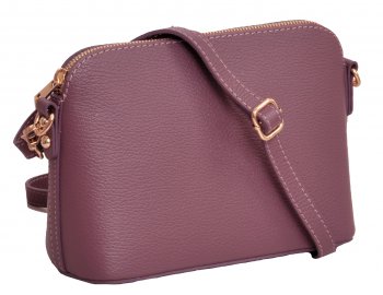 MAXFLY Malá kožená crossbody kabelka 5232 fialová
