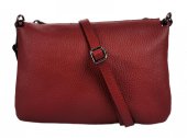 MAXFLY Menší kožená crossbody kabelka 5474 bordó