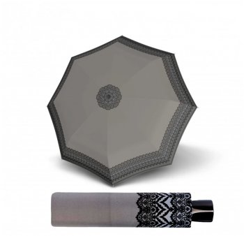 Doppler Dámský skládací deštník Fiber Mini Classic 7264652602-04 šedý