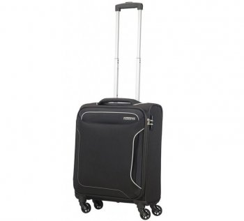 AMERICAN TOURISTER Malý černý cestovní kufr - kabinové zavazadlo HOLIDAY HEAT SPINNER 55/20 BLACK 106794-1041