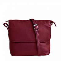 New bags leather Kožená malá kabelka přes rameno LB-204 tmavě červená