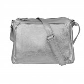 SARA BAGS Ko�en� crossbody kabelka 5542 st��brn�