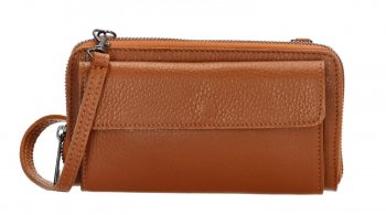 CHARM LONDON Malá kožená kabelka na mobil L626-005 světle hnědá - moderní psaníčko