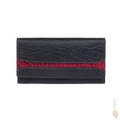 Lagen Dámská kožená peněženka w-2025/IT černá + červená