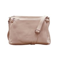 MAXFLY Ko�en� crossbody kabelka 5542 r��ov� pudrov�