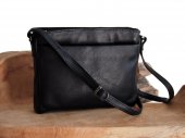 New Bags Kožená kabelka přes rameno LB-206 černá