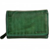 Old River Kožená dámská peněženka WS-6022 zelená
