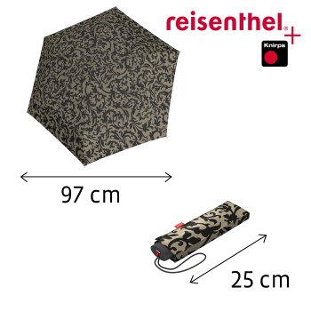 Reisenthel Lehký dámský skládací plochý deštník umbrella pocket mini baroque taupe RT7027 - poslední kus