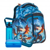 Bagmaster Velk� �koln� set LUMI 26 D batoh, s��ek, pen�l, lahev a box - drak, lehk� ergonomick� set pro prv���ky