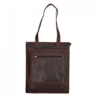 Hide &amp; Stitches Velká kožená hnědá kabelka Hide & stitches columbia shopper  20564-006